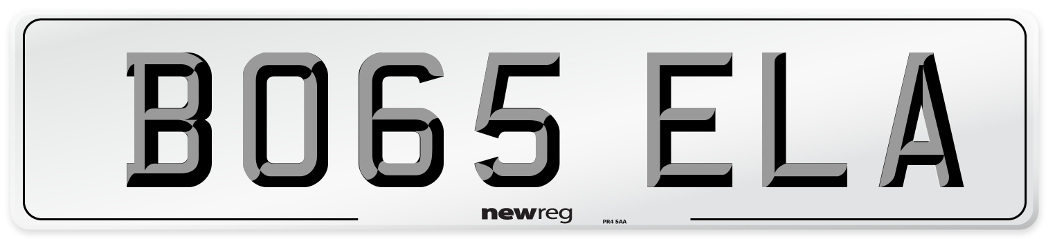 BO65 ELA Number Plate from New Reg